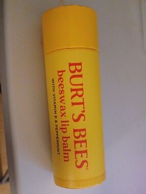 Giant Burt's Bees Yellow Beeswax Lip Balm Shaped Cardboard Tube Storage